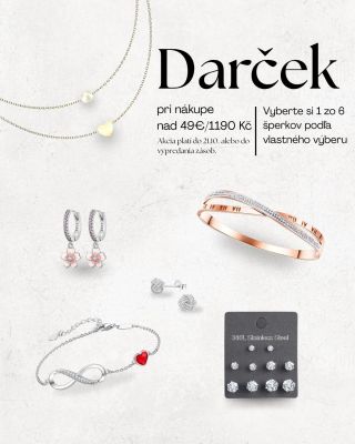 Získajte svoj darček k nákupu. 🎁 Nakúpte nad 49 € / 1190 Kč a vyberte si 1 zo 6 šperkov zdarma. 💖 Nečakajte - akcia trvá...